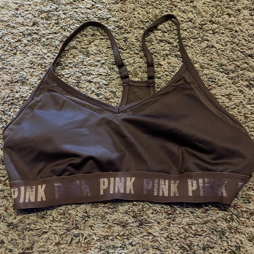 PINK maroon sports bra